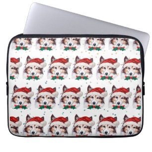 Funda Para Portátil Estrellas de Navidad de la raza de perro Sheltie
