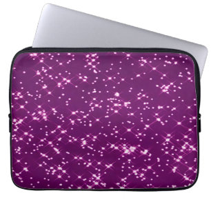 Funda Para Portátil Estrellas de purpurina púrpura