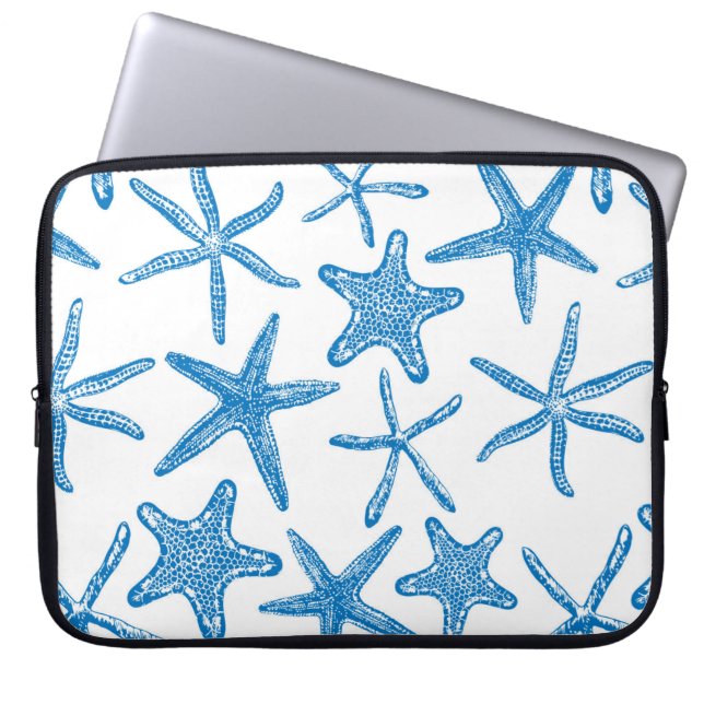 Funda Para Portátil Estrellas marinas de azul (Frente)
