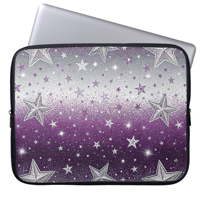 Funda Para Portátil Estrellas moradas (Frente)