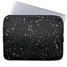 Funda Para Portátil Estrellas Purpurinas2 - Negro plateado