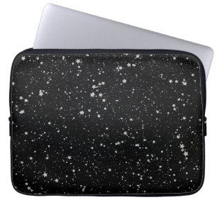Funda Para Portátil Estrellas Purpurinas2 - Negro plateado