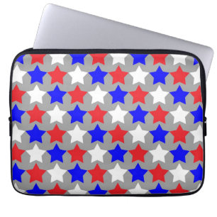 Funda Para Portátil Estrellas rojas blancas y azules