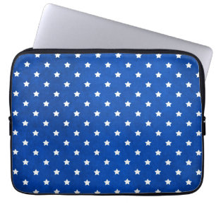 Funda Para Portátil Estrellas sobre textura de tejido digital por Shir