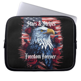 Funda Para Portátil Estrellas y Franjas Bandera de EE. UU. Águila Calv