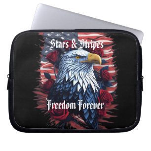 Funda Para Portátil Estrellas y Franjas Bandera de EE. UU. Águila Calv