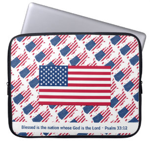 Funda Para Portátil Estrellas y rayas de Estados Unidos personalizado 