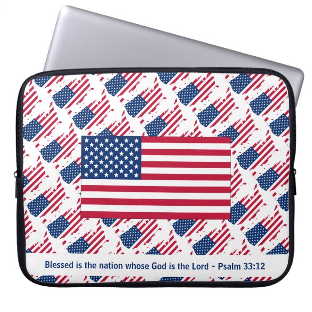 Funda Para Portátil Estrellas y rayas de Estados Unidos personalizado  (Frente)