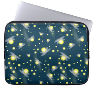 Funda Para Portátil Etéreo y brillante luciérnagas en el patrón noctur