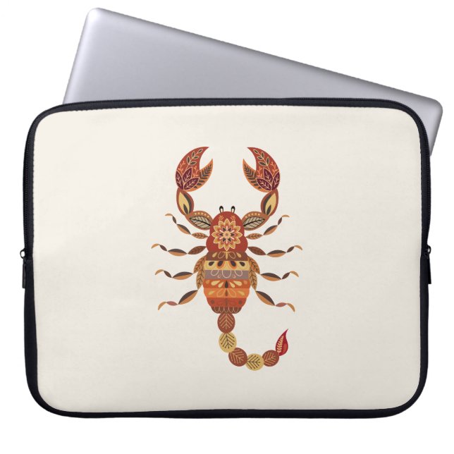 Funda Para Portátil Ethnic Floral Scorpion (Frente)