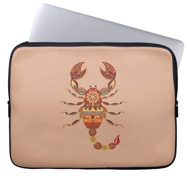 Funda Para Portátil Ethnic Floral Scorpion (Frente)