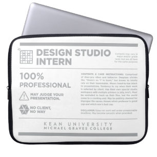 Funda Para Portátil Etiqueta de cuidado del estudio de diseño de Kean