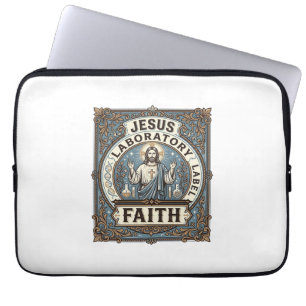 Funda Para Portátil Etiqueta de laboratorio de Jesús Fe Etiqueta de la