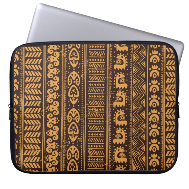 Funda Para Portátil Etnia tribal sin fisuras (Frente)
