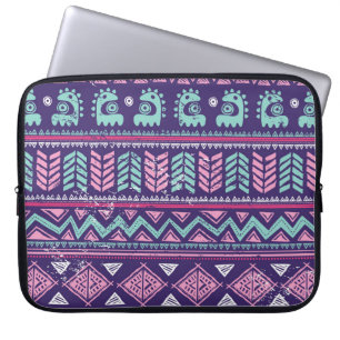 Funda Para Portátil Étnica Tribal: Colorido Patrón Sin Mar.
