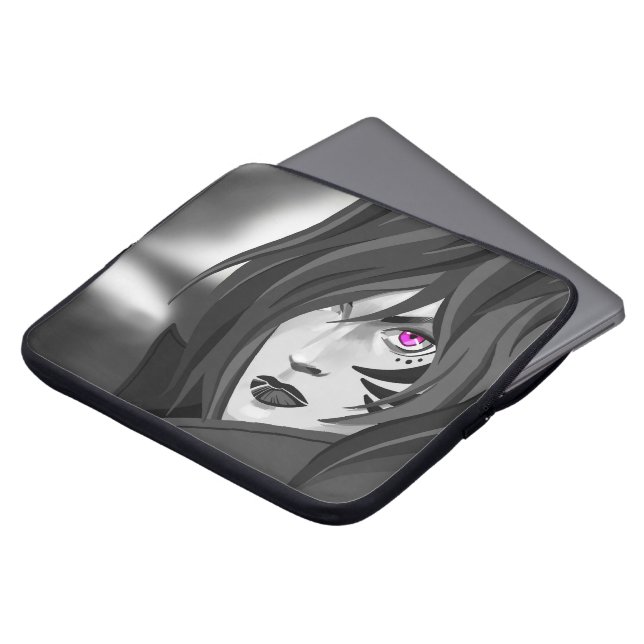 Funda Para Portátil Étui motif guerrière aux yeux fuchsia (Superior anverso)