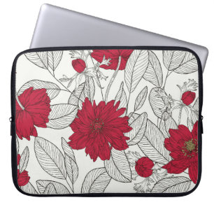 Funda Para Portátil Eucalyptus Anemone Floral Line Art