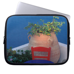 Funda Para Portátil Europa, Grecia, Santorini. Terraza con vista al ma