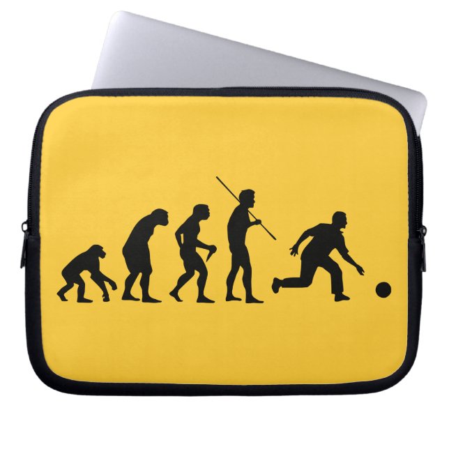 Funda Para Portátil evolución de los bolos del hombre al jugador de (Frente)