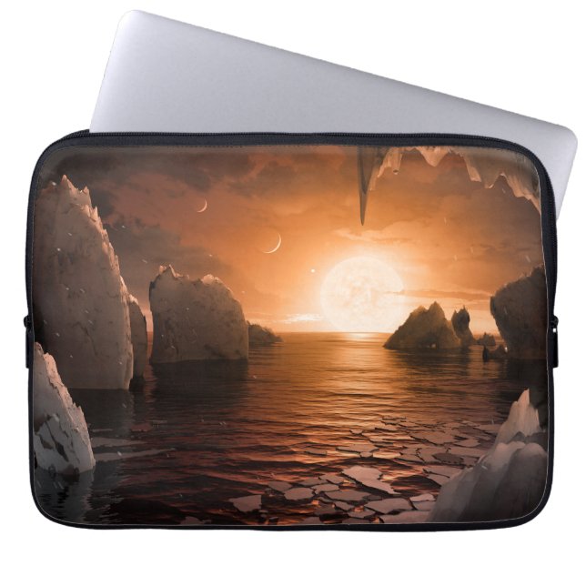 Funda Para Portátil Exoplanet Trappist-1f Desde Su Lado De La Noche De (Frente)