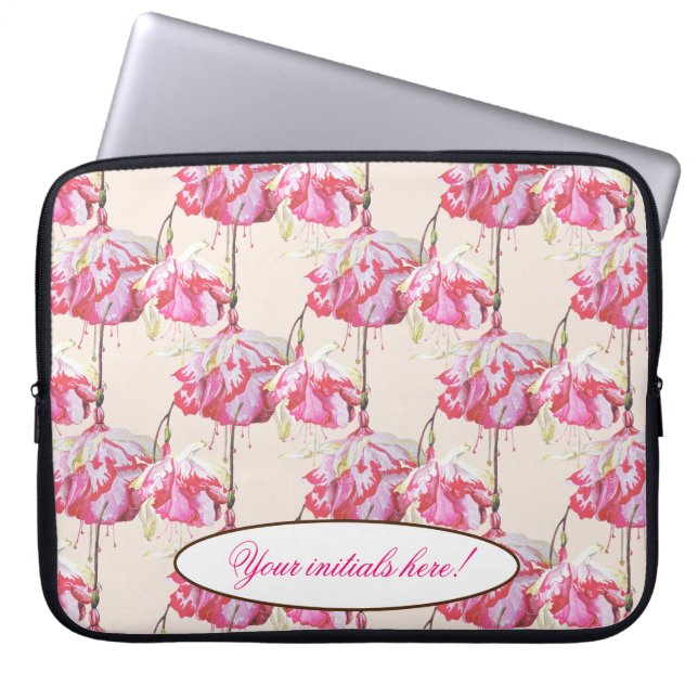 Funda Para Portátil Exóticas Fuchsias en manga de laptops (Frente)