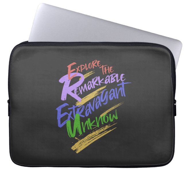 Funda Para Portátil Explorar Cita Desconocida Extravagante Notable (Frente)