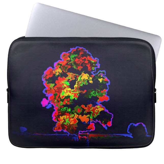 Funda Para Portátil Explosión de árbol neón (Frente)