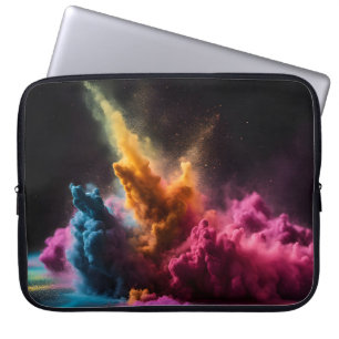Funda Para Portátil Explosión en polvo de arcoiris sobre negro