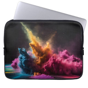 Funda Para Portátil Explosión en polvo de arcoiris sobre negro