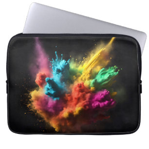 Funda Para Portátil Explosión en polvo de arcoiris sobre negro
