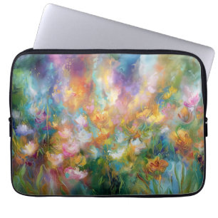 Funda Para Portátil Explosión floral cósmica abstracta en colores past