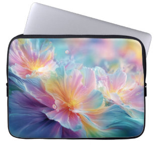 Funda Para Portátil Explosión floral cósmica abstracta en pasteles