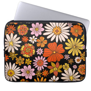 Funda Para Portátil Explosión floral vintage: flor retro colorida