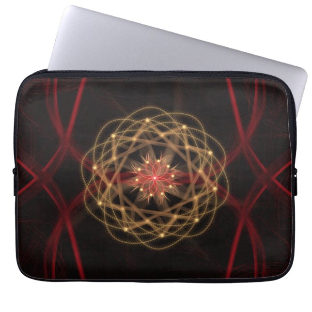 Funda Para Portátil Explosión Fractal Atómica (Frente)