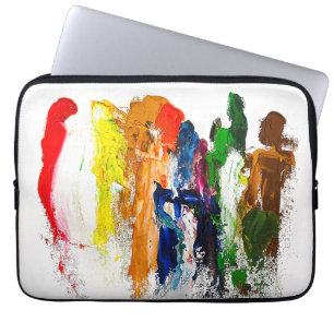 Funda Para Portátil Expresión abstracta de figuras humanas en movimien