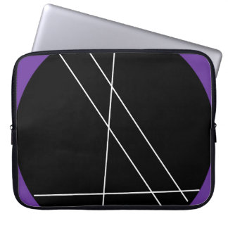 Funda Para Portátil Extracto del negro, blanco y púrpura