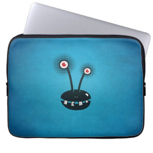 Funda Para Portátil Extranjero de semitono divertido azul del dibujo