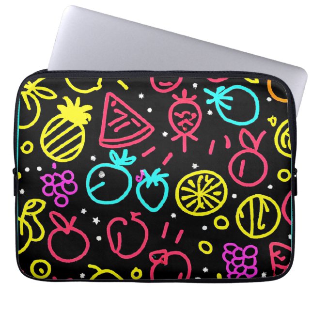 Funda Para Portátil Extravaganza de la fruta de neón (Frente)
