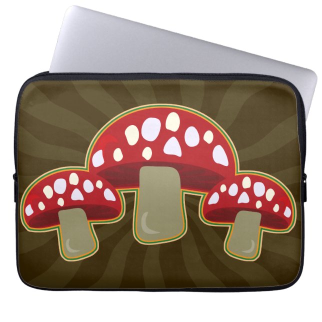 Funda Para Portátil Fab Hongi Mushrooms Happy Pattern (Frente)