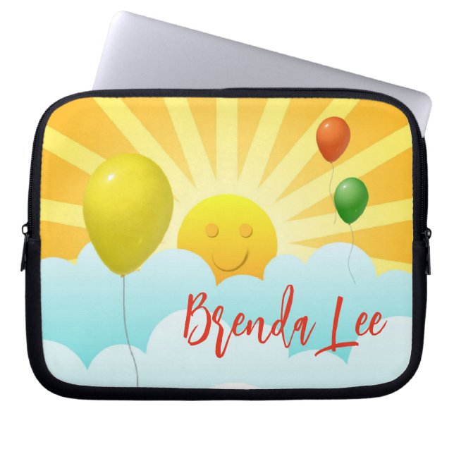 Funda Para Portátil Face feliz en nubes Personalizado iPad/Laptop Slee (Frente)