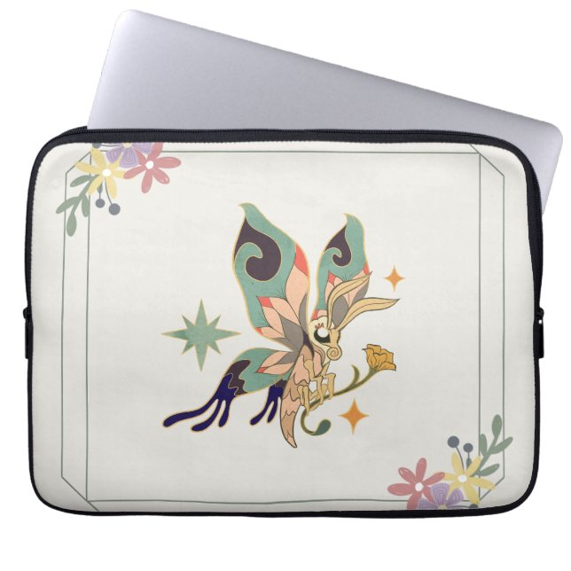 Funda Para Portátil Faecore Graphic Art, mariposa de hadas beige (Frente)