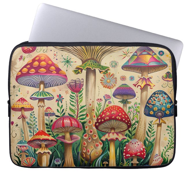 Funda Para Portátil Fairytale Mushrooms (Frente)