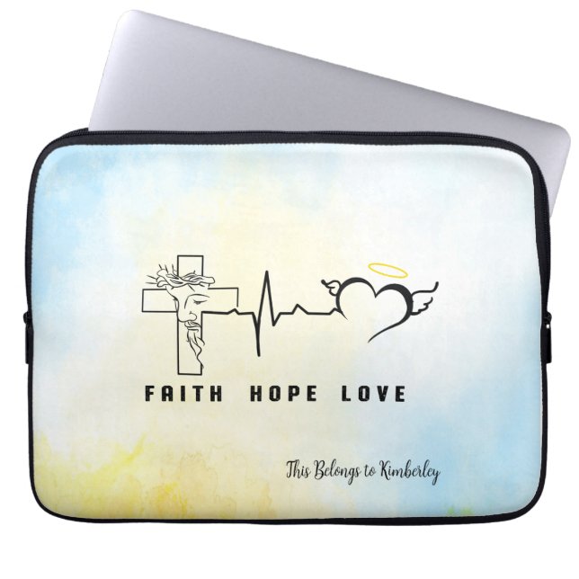 Funda Para Portátil Faith Hope Love (Frente)