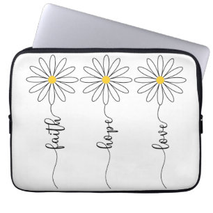 Funda Para Portátil Faith Hope Love Daisies
