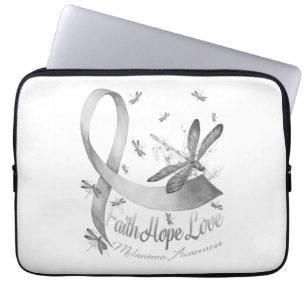 Funda Para Portátil Faith Hope Love Melanoma Awareness Dragonfly