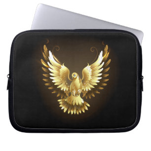 Funda Para Portátil Falsa paloma de paz del Relieve metalizado dorado