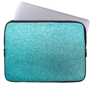 Funda Para Portátil Falsa textura azul verde azulada de la chispa del