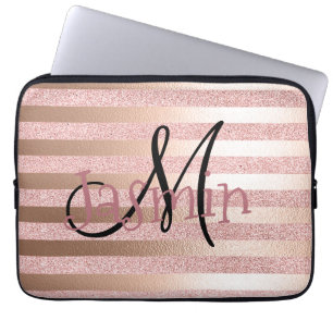 Funda Para Portátil Falsas rayas subiós Glitter& del Relieve