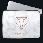 Funda Para Portátil falso mármol color de rosa claro elegante del<br><div class="desc">Diseño moderno y de moda que ofrece el falso diamante color de rosa del oro y el mármol blanco.</div>