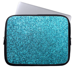 Funda Para Portátil Falso purpurina azul